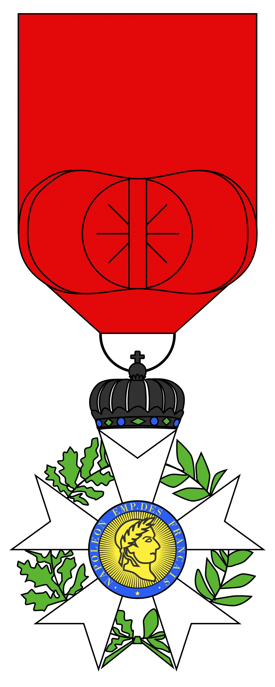 Croix de chevalier de la Légion d'honneur avec son ruban rouge