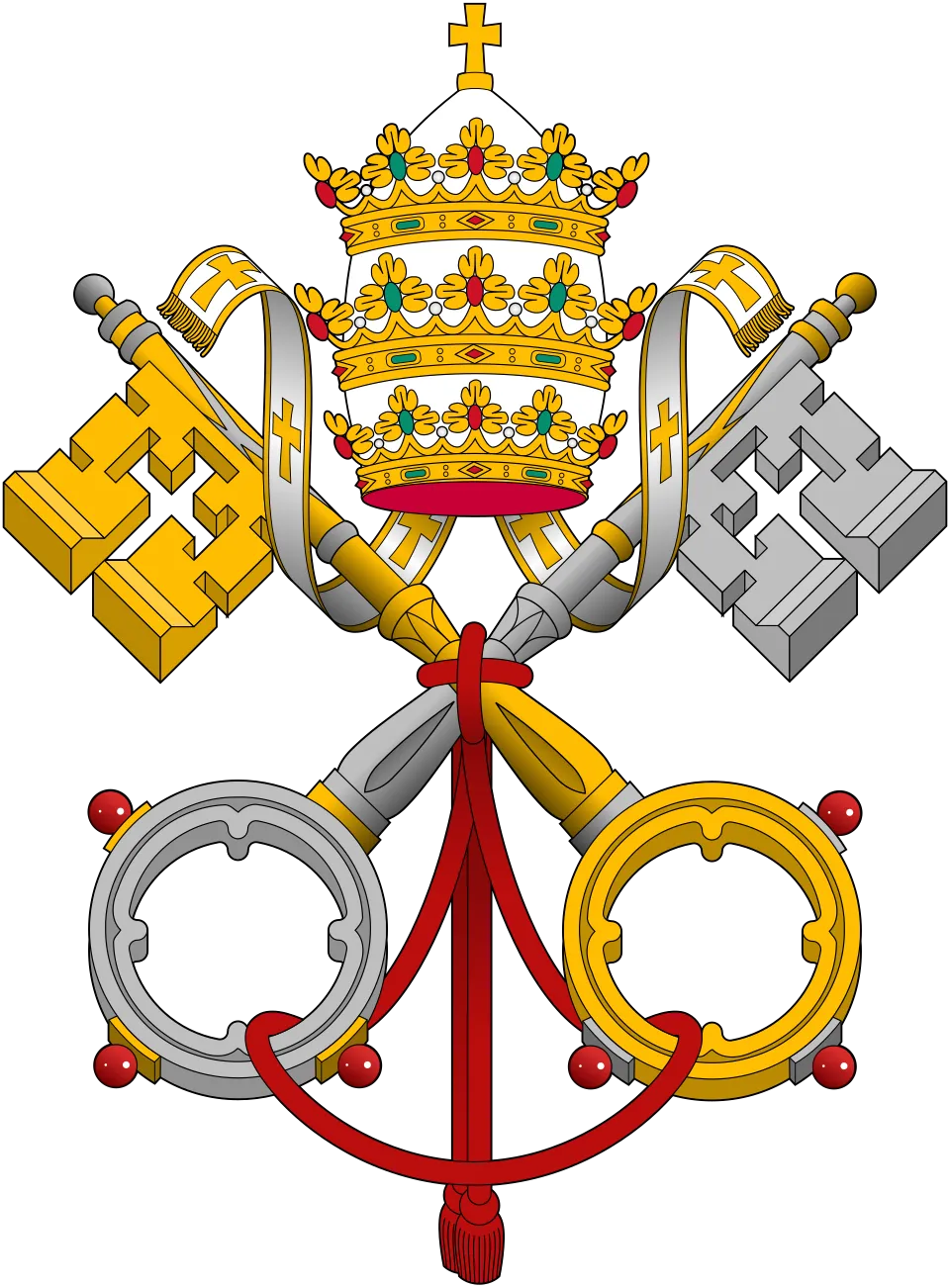 Emblème pontifical : tiare et clefs croisées